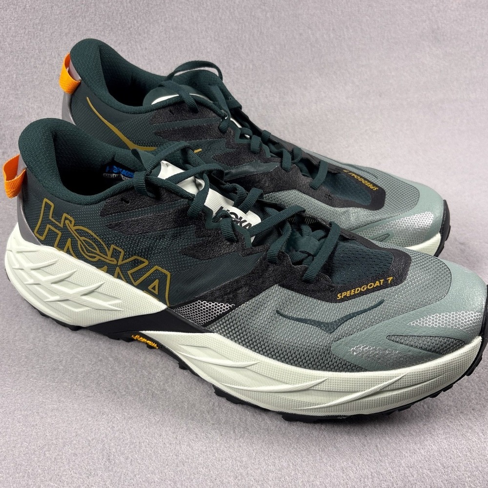 Hoka Speedgoat 7 Mens Size 12 Bay Leaf Sea Glass Trail Running Shoes NEW